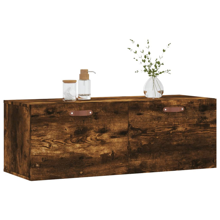 vægskab 100x36,5x35 cm konstrueret træ røget sonoma-eg