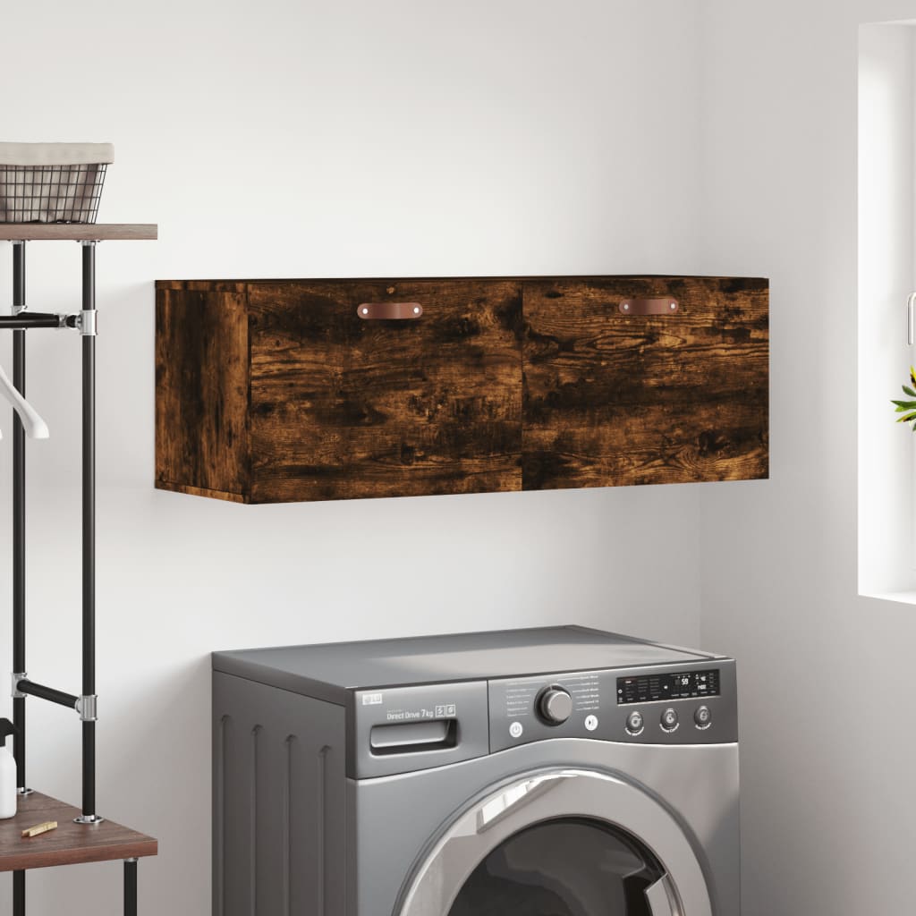 vægskab 100x36,5x35 cm konstrueret træ røget sonoma-eg