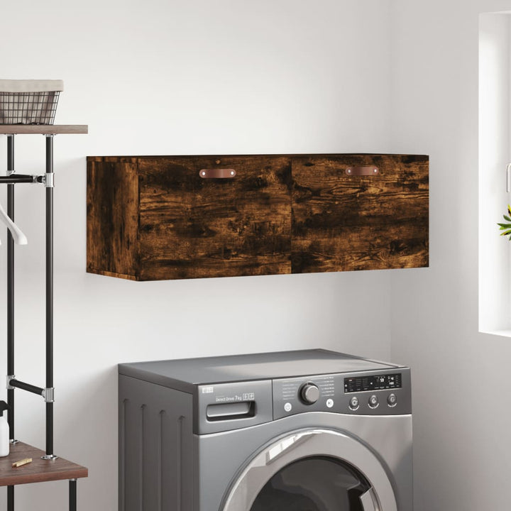 vægskab 100x36,5x35 cm konstrueret træ røget sonoma-eg