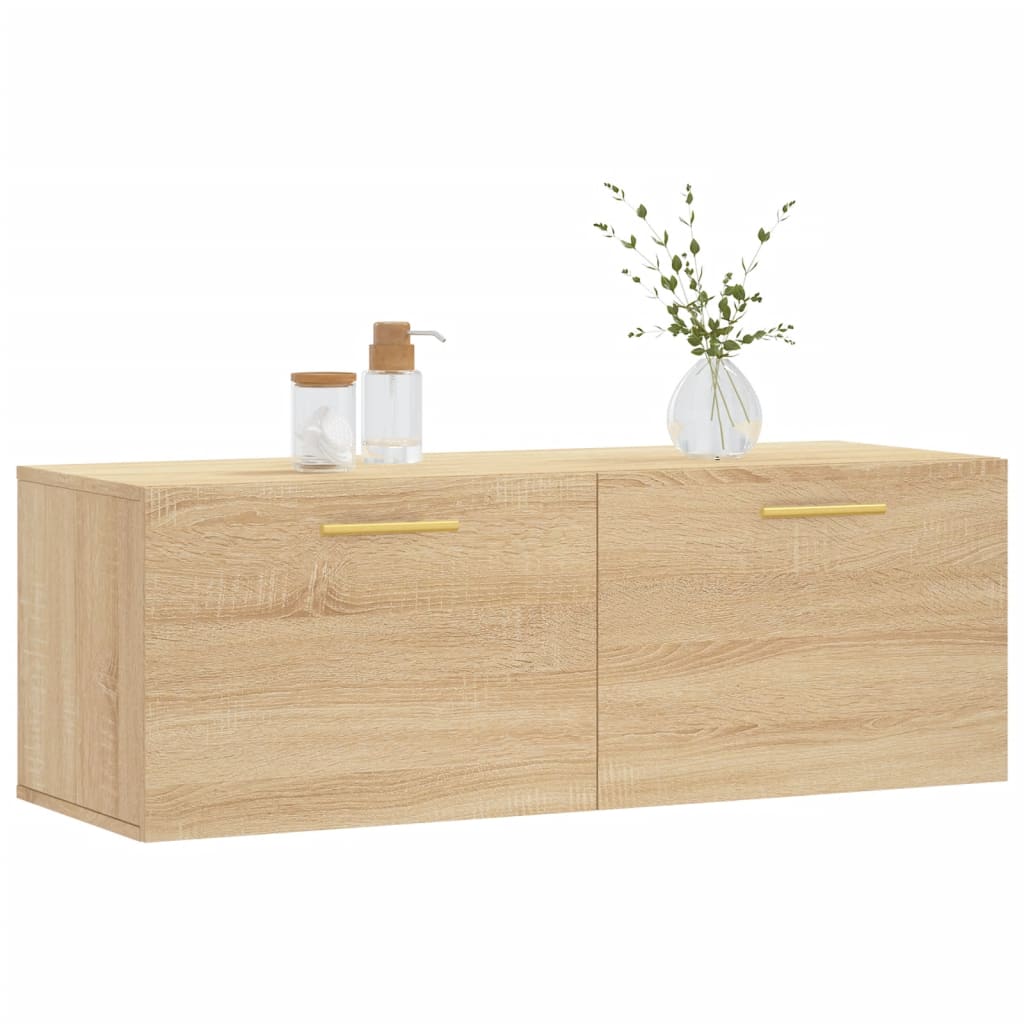 vægskab 100x36,5x35 cm konstrueret træ sonoma-eg