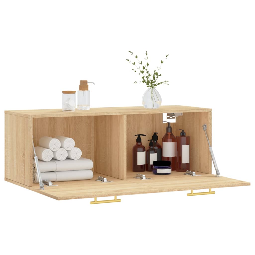 vægskab 100x36,5x35 cm konstrueret træ sonoma-eg