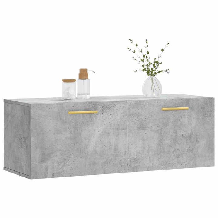 vægskab 100x36,5x35 cm konstrueret træ betongrå