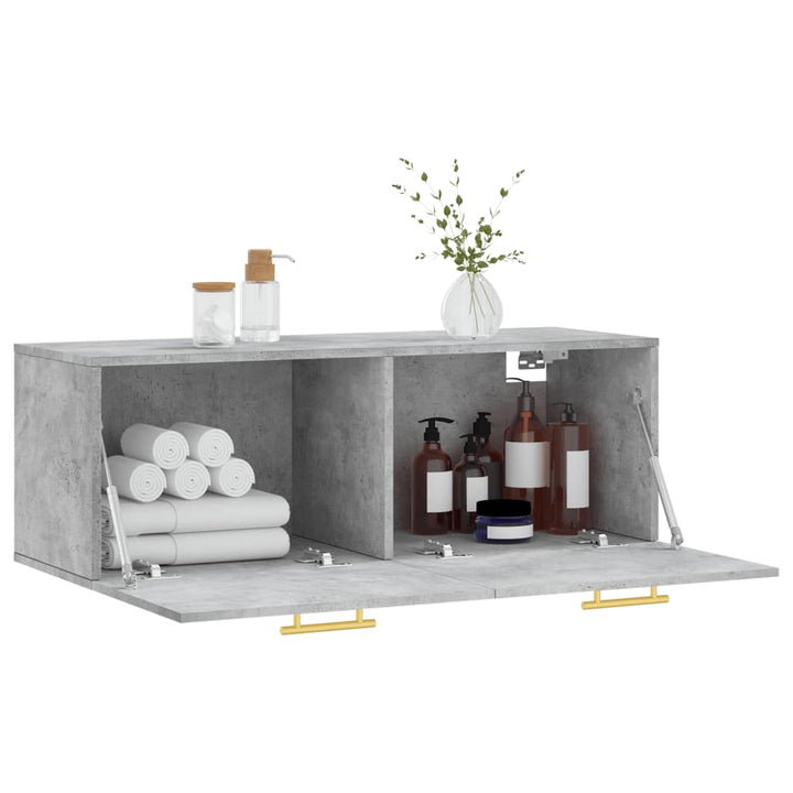 vægskab 100x36,5x35 cm konstrueret træ betongrå