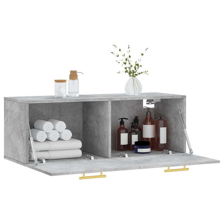 vægskab 100x36,5x35 cm konstrueret træ betongrå