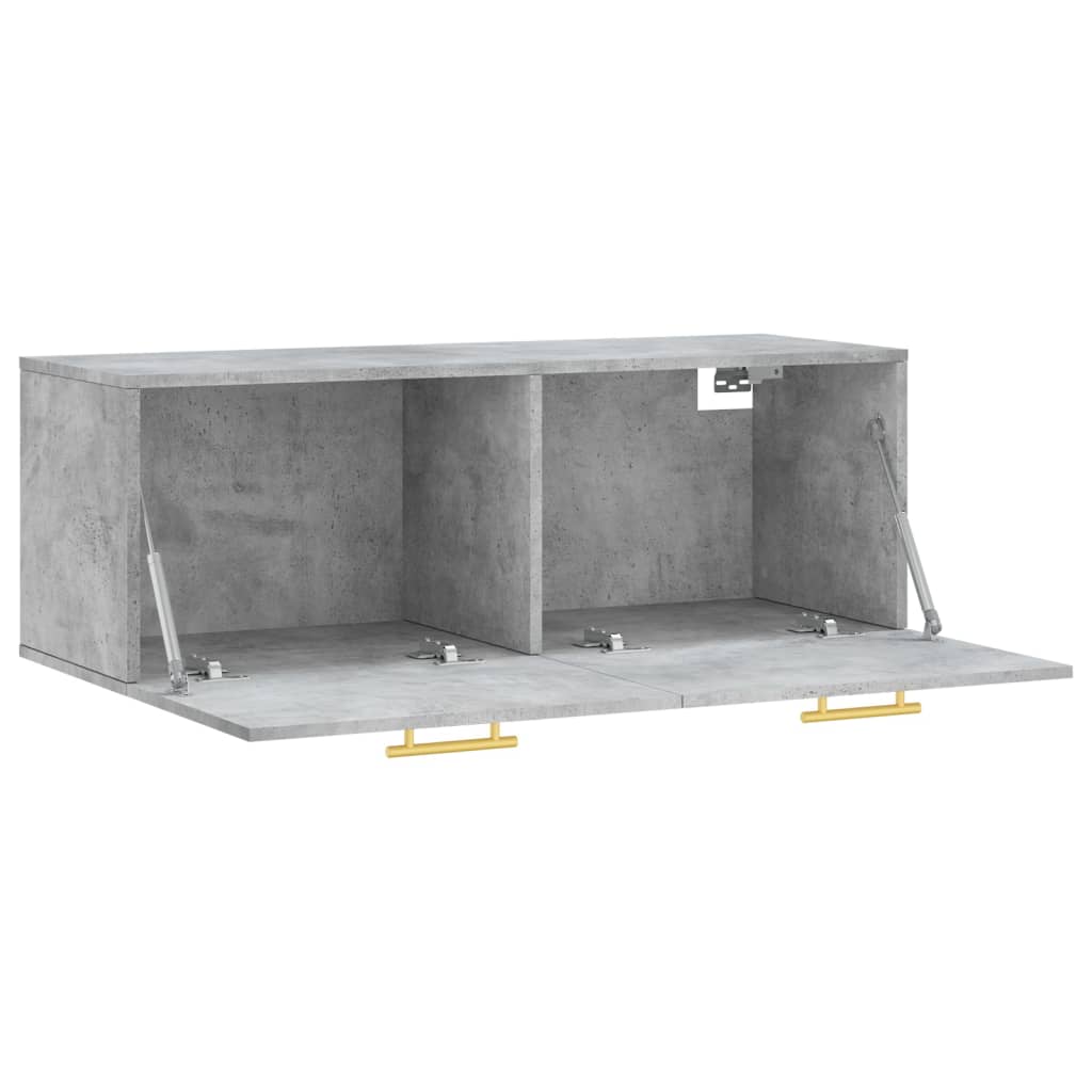 vægskab 100x36,5x35 cm konstrueret træ betongrå