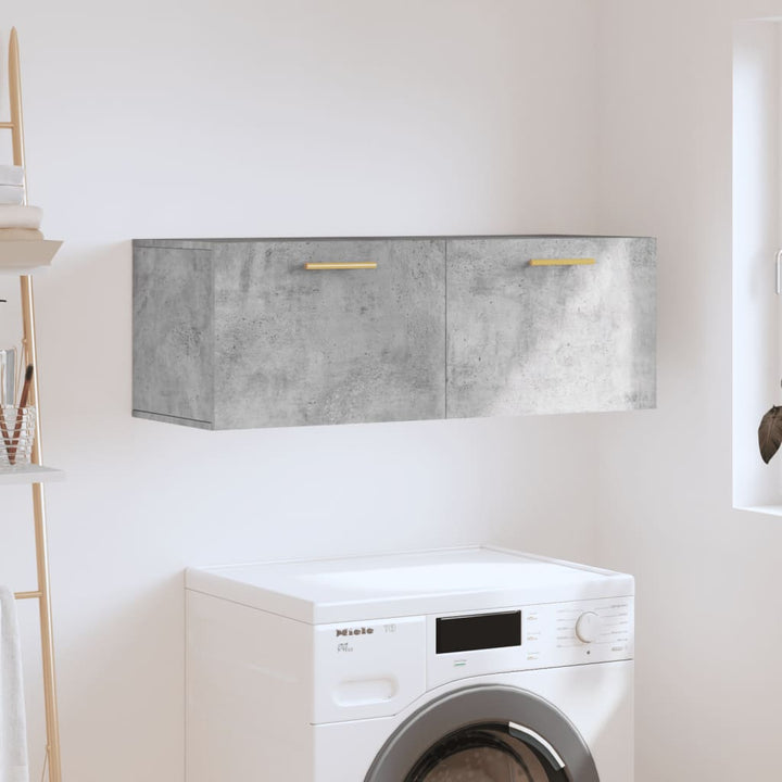 vægskab 100x36,5x35 cm konstrueret træ betongrå