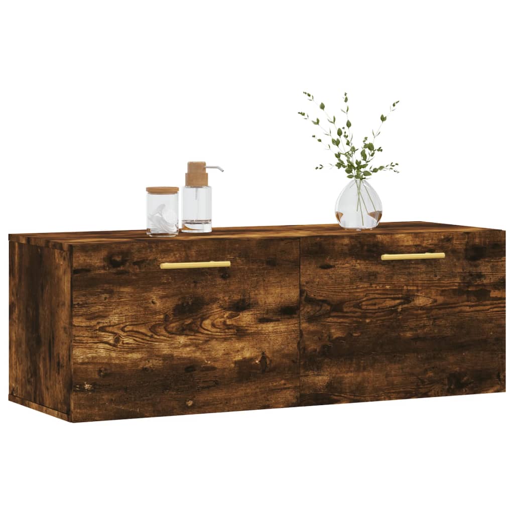 vægskab 100x36,5x35 cm konstrueret træ røget sonoma-eg