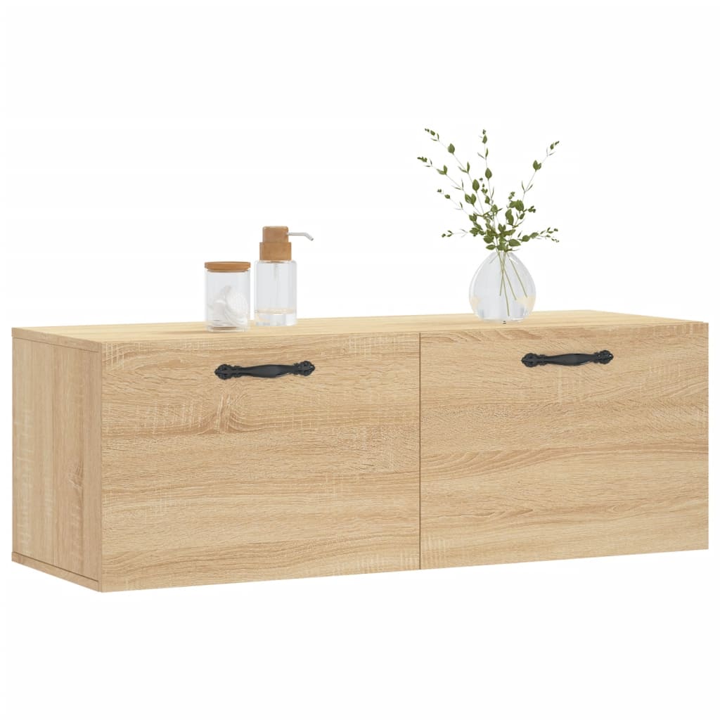 vægskab 100x36,5x35 cm konstrueret træ sonoma-eg