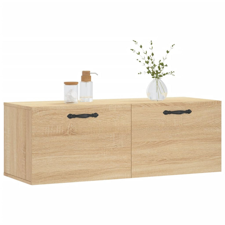 vægskab 100x36,5x35 cm konstrueret træ sonoma-eg