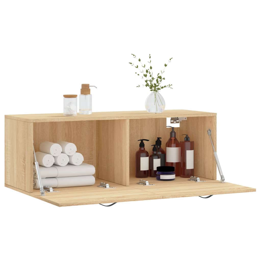vægskab 100x36,5x35 cm konstrueret træ sonoma-eg