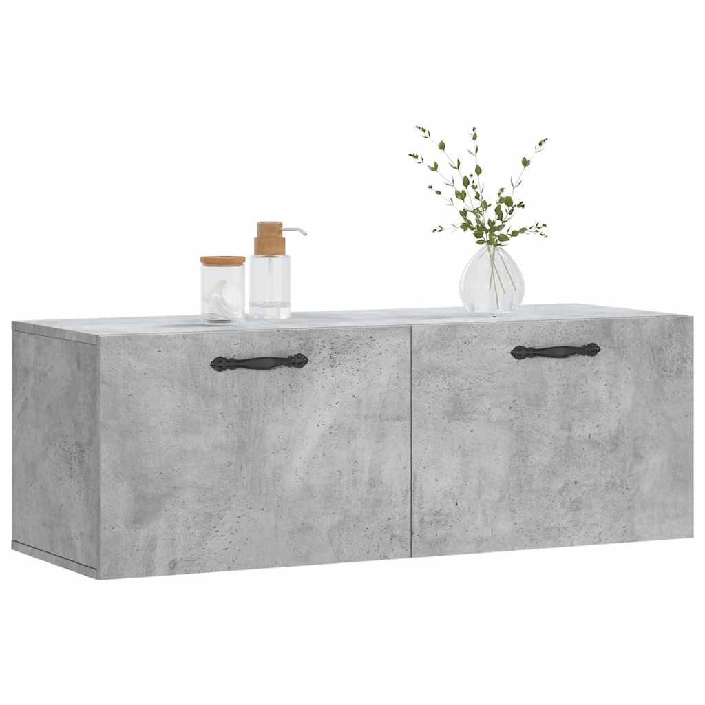 vægskab 100x36,5x35 cm konstrueret træ betongrå