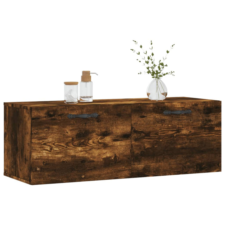 vægskab 100x36,5x35 cm konstrueret træ røget sonoma-eg