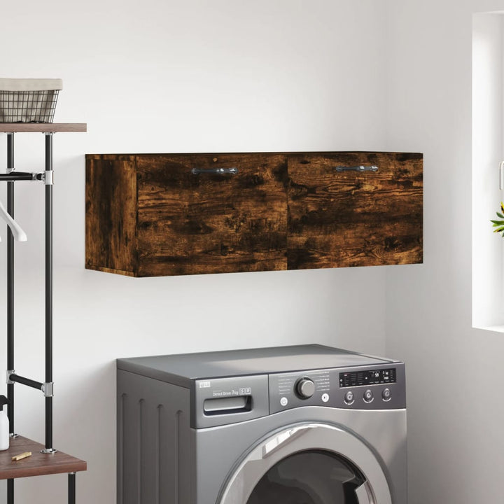 vægskab 100x36,5x35 cm konstrueret træ røget sonoma-eg