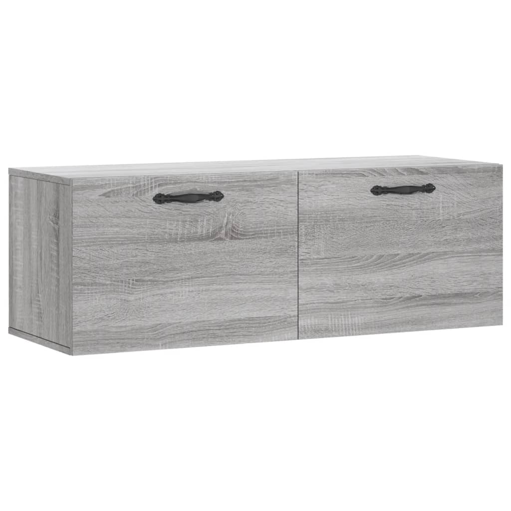 vægskab 100x36,5x35 cm konstrueret træ grå sonoma-eg