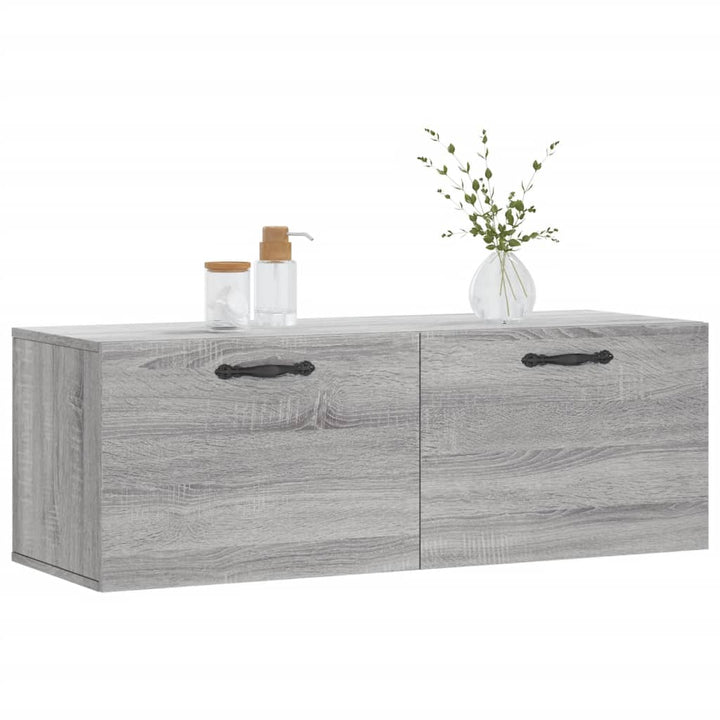 vægskab 100x36,5x35 cm konstrueret træ grå sonoma-eg