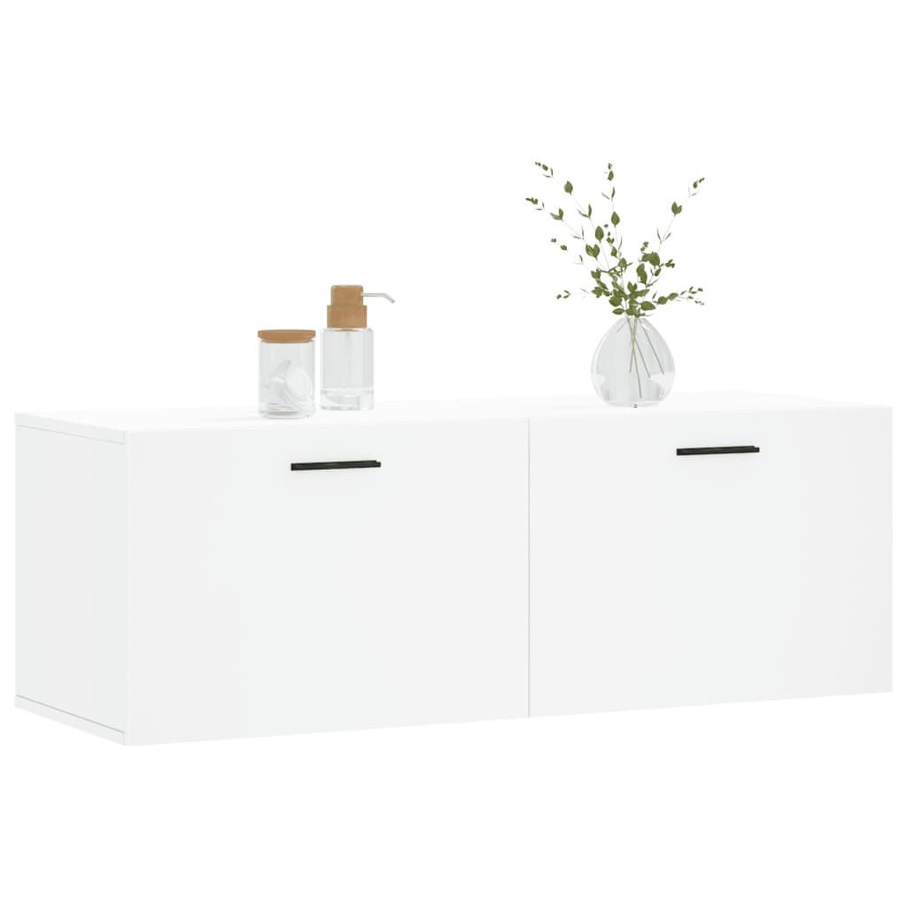 vægskab 100x36,5x35 cm konstrueret træ hvid