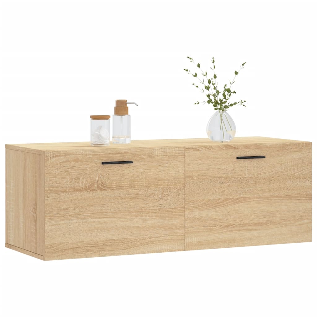vægskab 100x36,5x35 cm konstrueret træ sonoma-eg