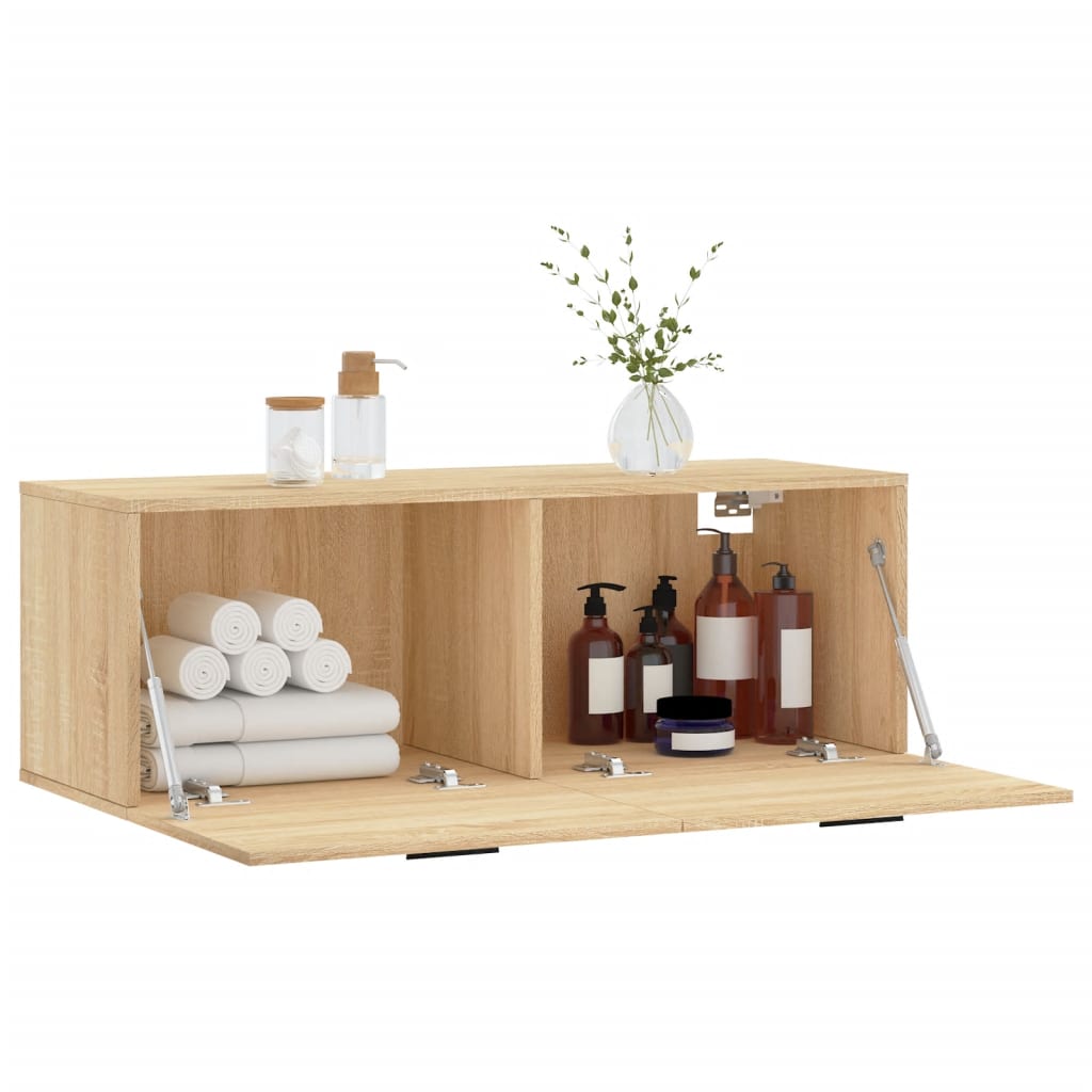 vægskab 100x36,5x35 cm konstrueret træ sonoma-eg