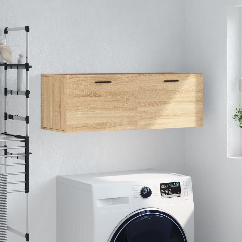 vægskab 100x36,5x35 cm konstrueret træ sonoma-eg