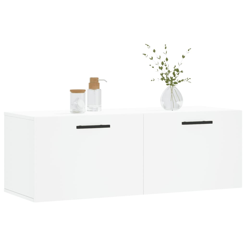 vægskab 100x36,5x35 cm konstrueret træ hvid