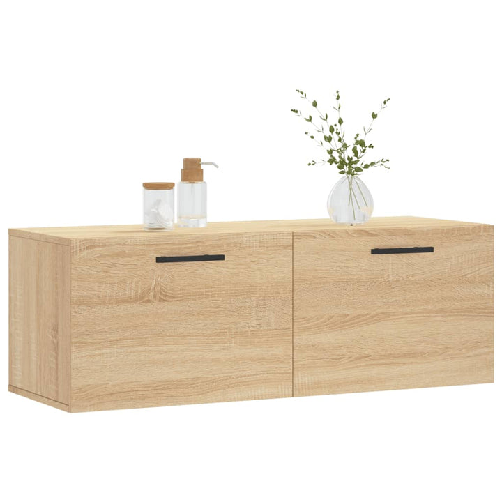 vægskab 100x36,5x35 cm konstrueret træ sonoma-eg