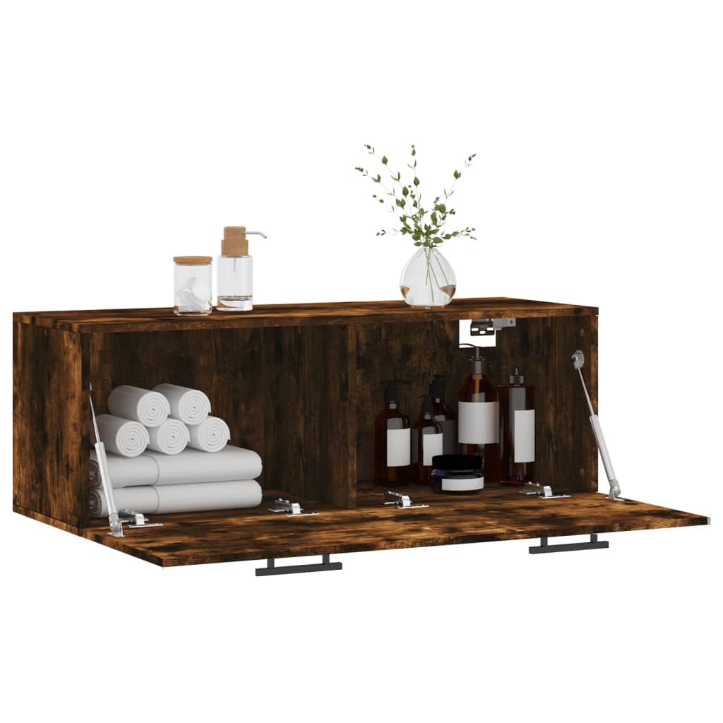 vægskab 100x36,5x35 cm konstrueret træ røget sonoma-eg