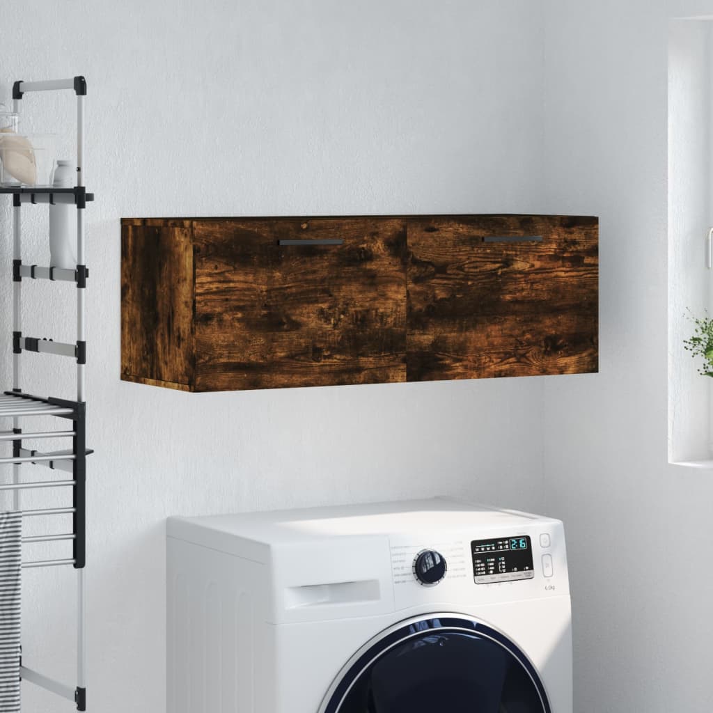 vægskab 100x36,5x35 cm konstrueret træ røget sonoma-eg