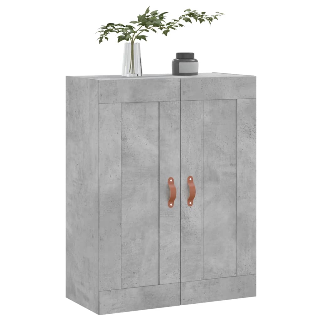 vægskab 69,5x34x90 cm konstrueret træ betongrå