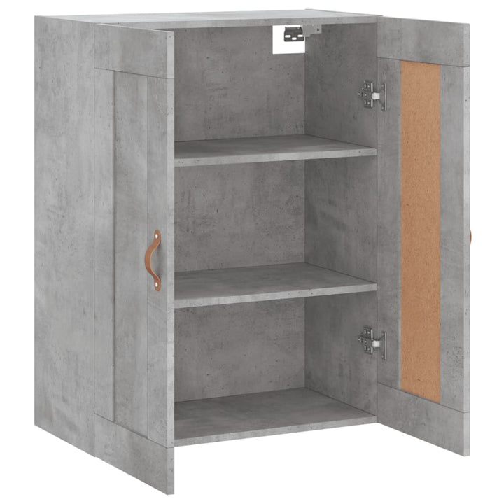 vægskab 69,5x34x90 cm konstrueret træ betongrå