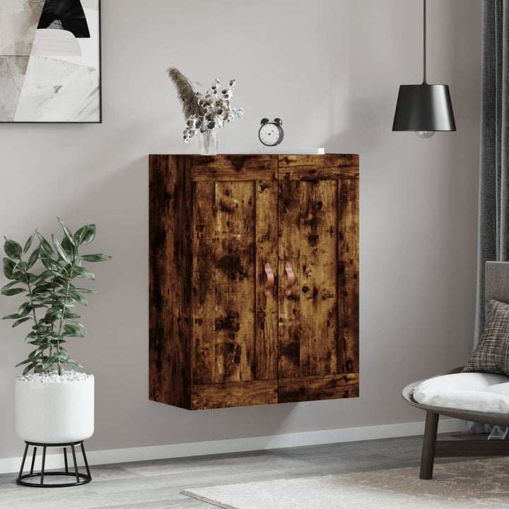 vægskab 69,5x34x90 cm konstrueret træ røget sonoma-eg