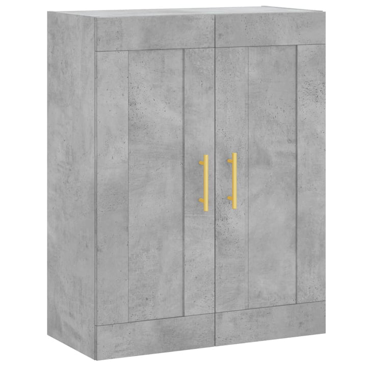 vægskab 69,5x34x90 cm konstrueret træ betongrå