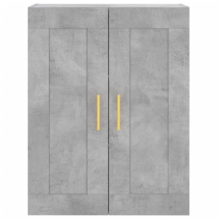 vægskab 69,5x34x90 cm konstrueret træ betongrå