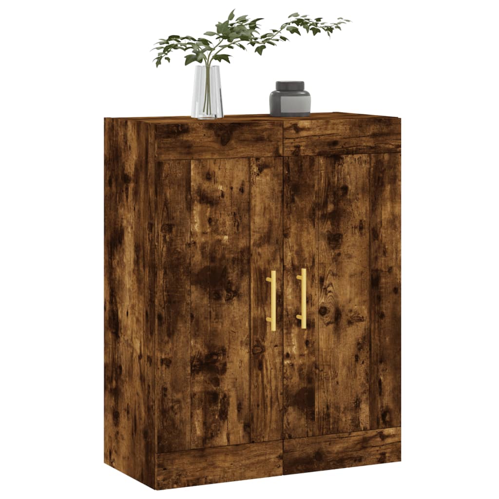 vægskab 69,5x34x90 cm konstrueret træ røget sonoma-eg