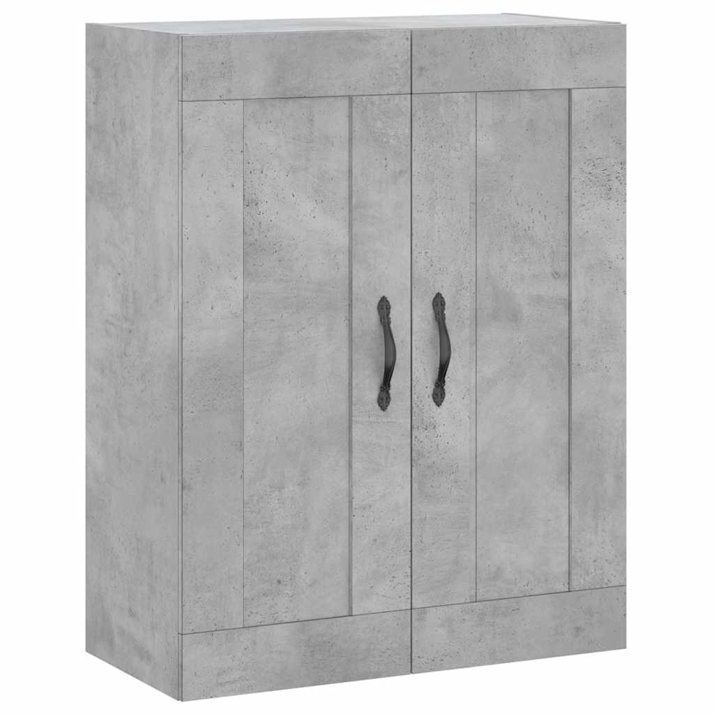 vægskab 69,5x34x90 cm konstrueret træ betongrå