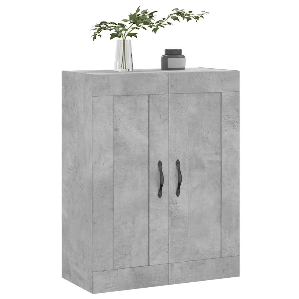 vægskab 69,5x34x90 cm konstrueret træ betongrå