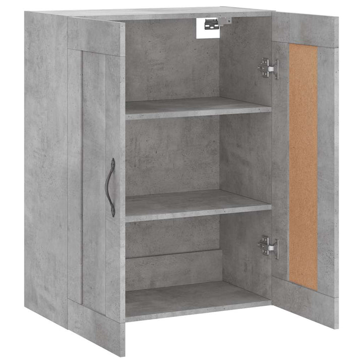 vægskab 69,5x34x90 cm konstrueret træ betongrå