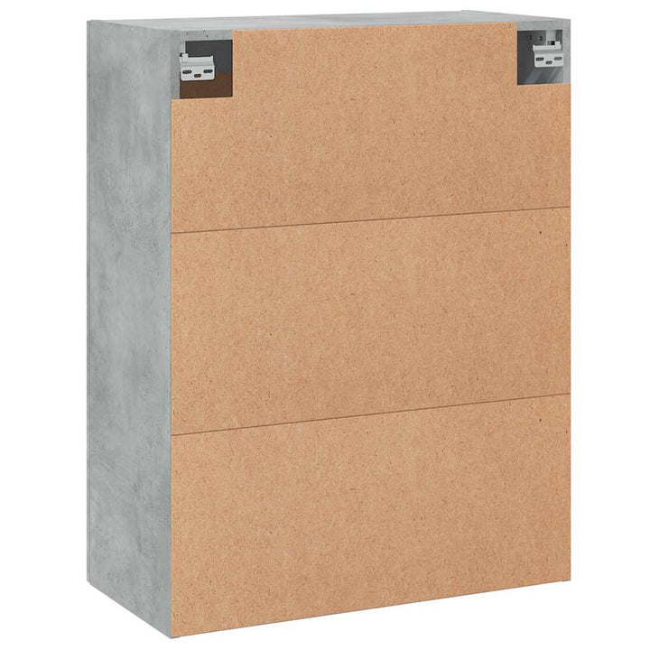 vægskab 69,5x34x90 cm konstrueret træ betongrå