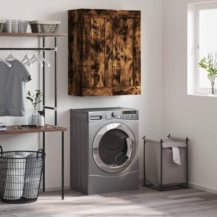 vægskab 69,5x34x90 cm konstrueret træ røget sonoma-eg