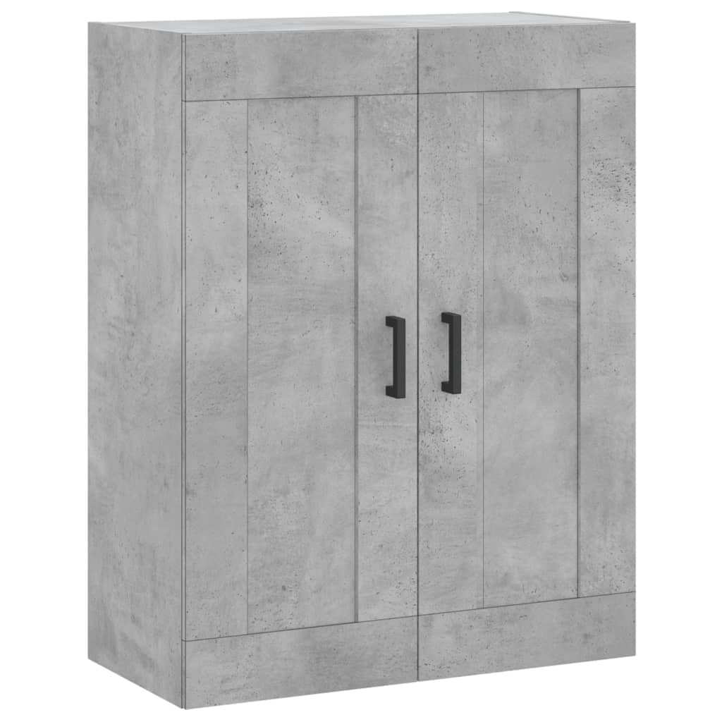 vægskab 69,5x34x90 cm konstrueret træ betongrå