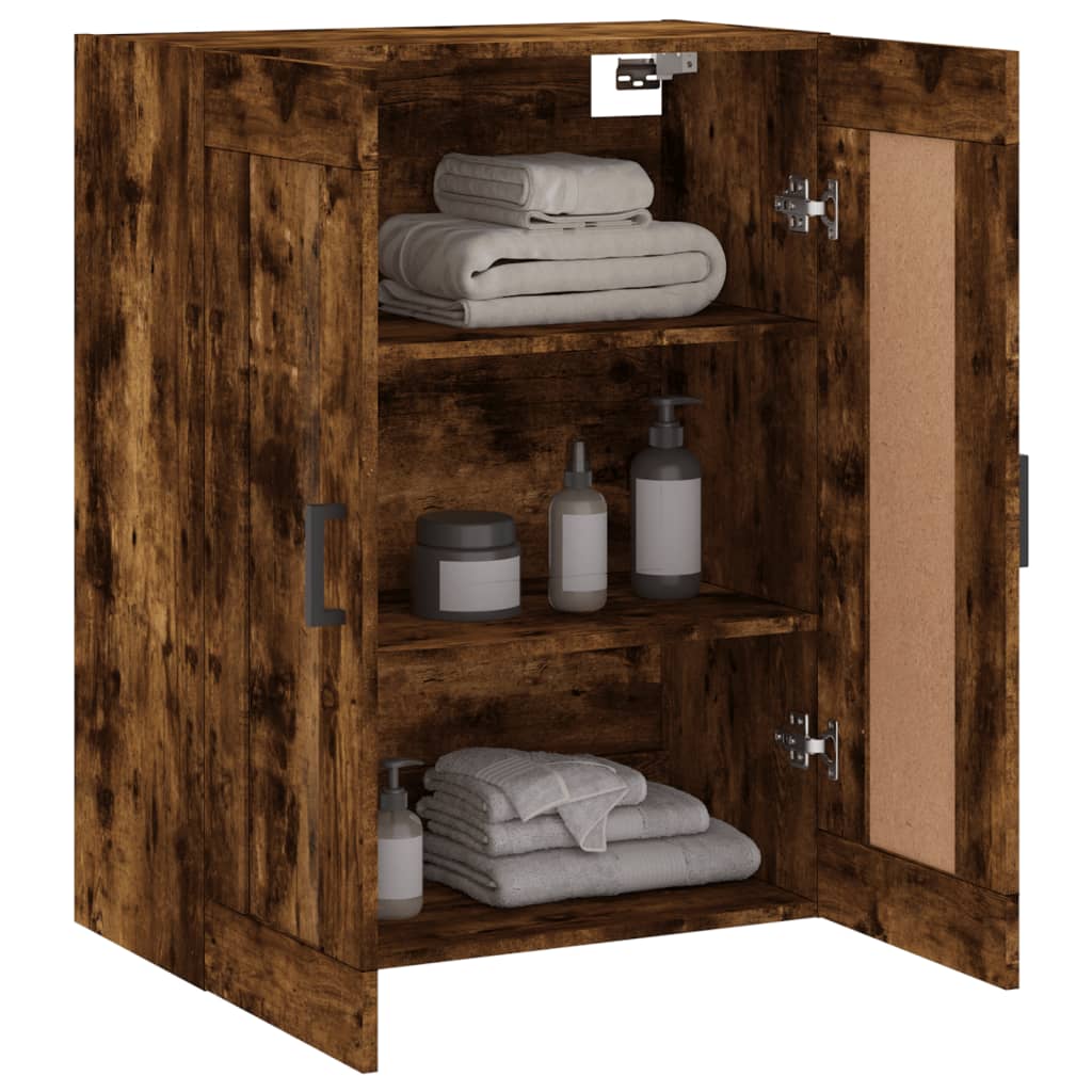 vægskab 69,5x34x90 cm konstrueret træ røget sonoma-eg