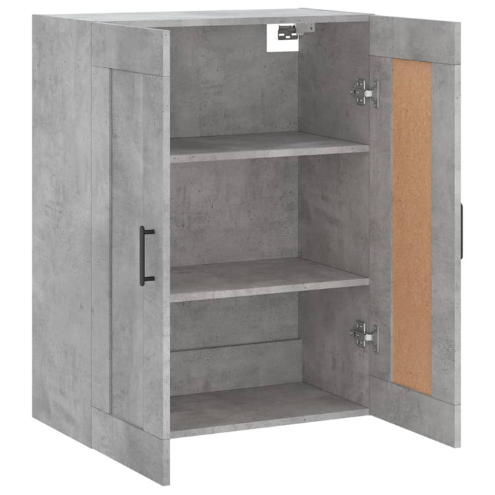 vægskab 69,5x34x90 cm konstrueret træ betongrå