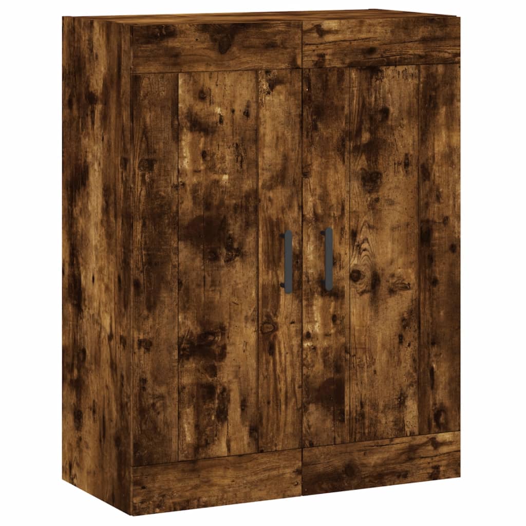 vægskab 69,5x34x90 cm konstrueret træ røget sonoma-eg