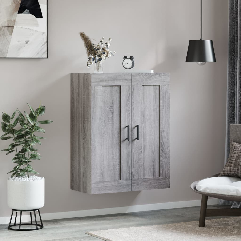 vægskab 69,5x34x90 cm konstrueret træ grå sonoma-eg