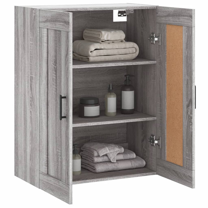 vægskab 69,5x34x90 cm konstrueret træ grå sonoma-eg