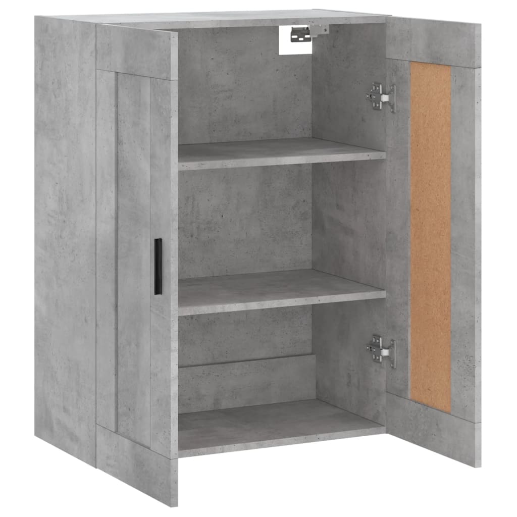 vægskab 69,5x34x90 cm konstrueret træ betongrå