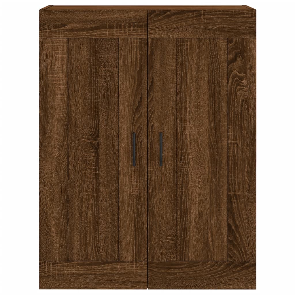 vægskab 69,5x34x90 cm konstrueret træ brun egetræsfarve