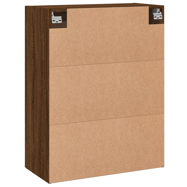 vægskab 69,5x34x90 cm konstrueret træ brun egetræsfarve