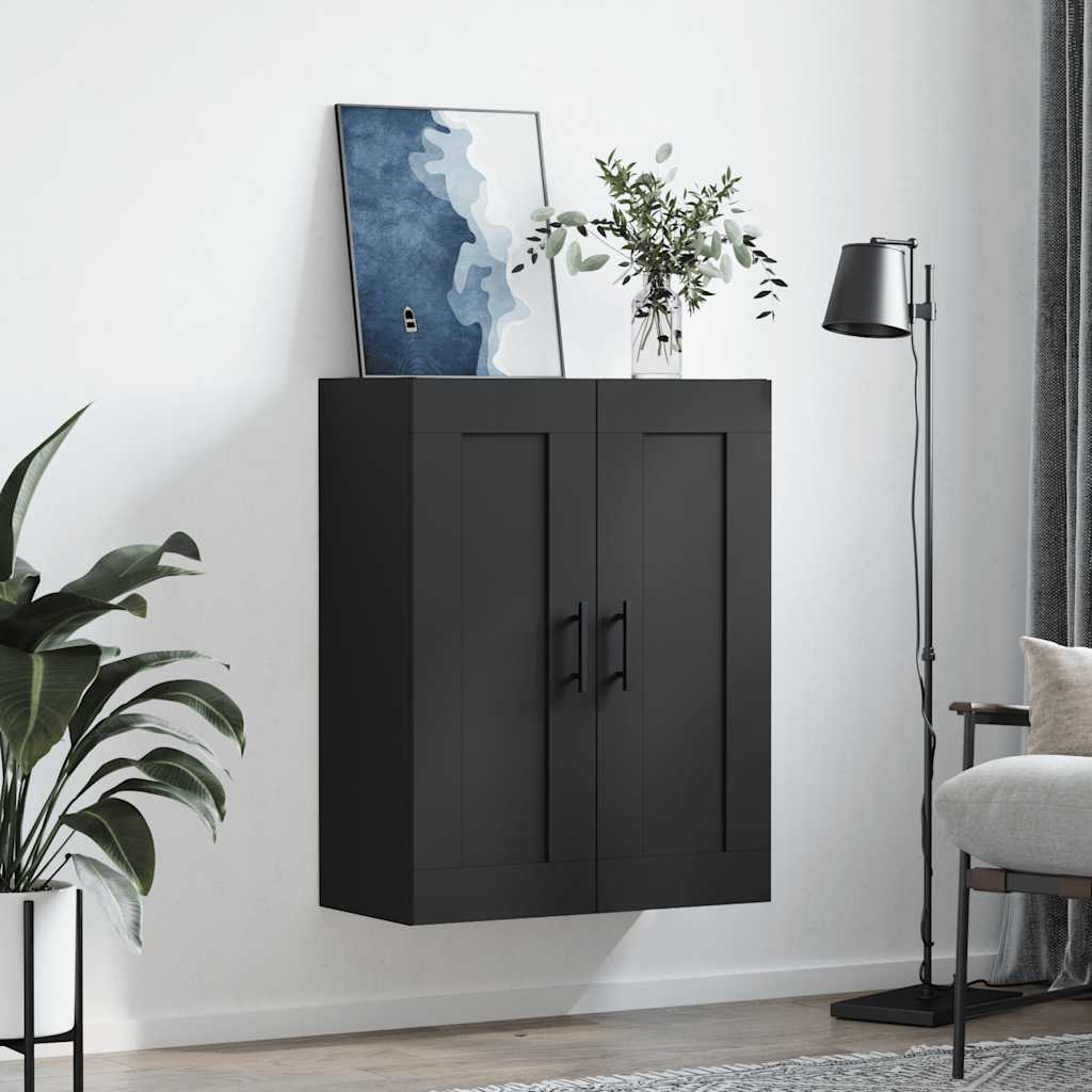 vægskab 69,5x34x90 cm konstrueret træ sort