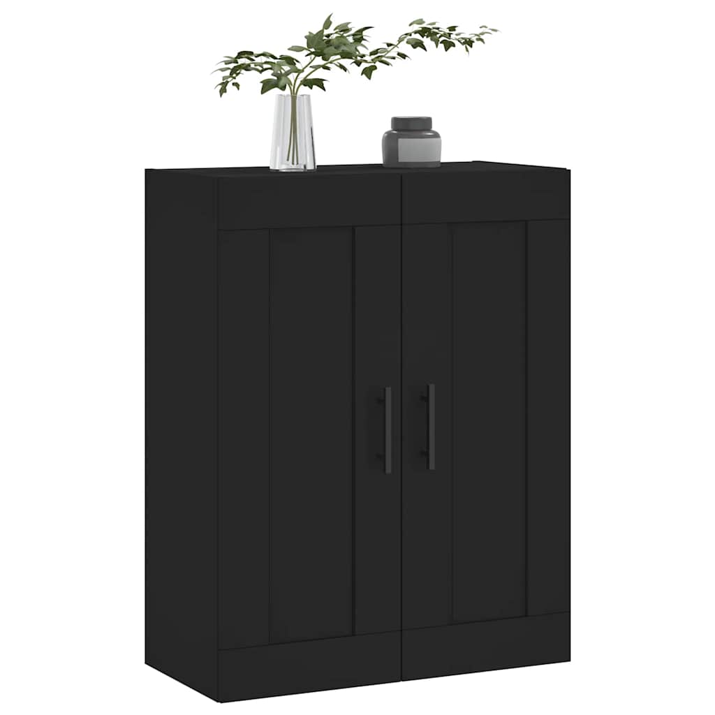 vægskab 69,5x34x90 cm konstrueret træ sort