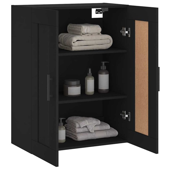 vægskab 69,5x34x90 cm konstrueret træ sort